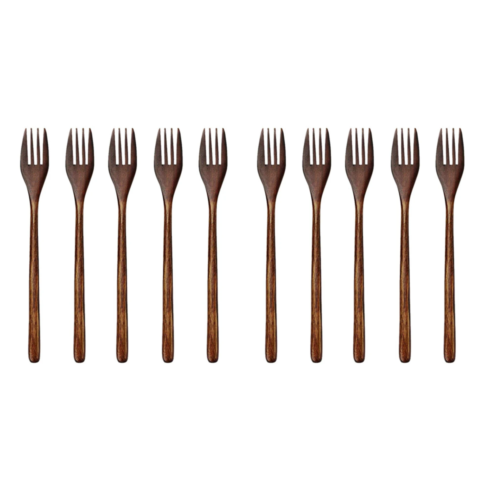 

Wooden Forks 10 Pieces Eco-friendly Japanese Wood Salad Dinner Fork Tableware (10 Pieces No Rope Wooden Forks)