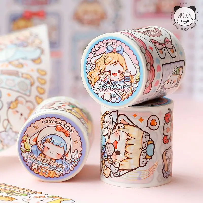 

Telado Rabbit Dreamer Colorful Elf 3m Hand Curtains Tape Whole Roll Cute Hand Curtains Decorative Sticker