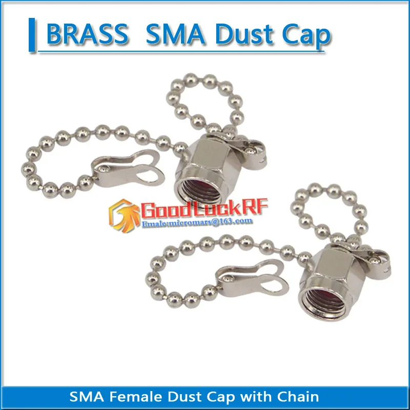 

1X Pcs SMA Female Dust Cap with Chain Resistor RF coaxial Terminator Dust Cap Protective Cover Brass Adapters