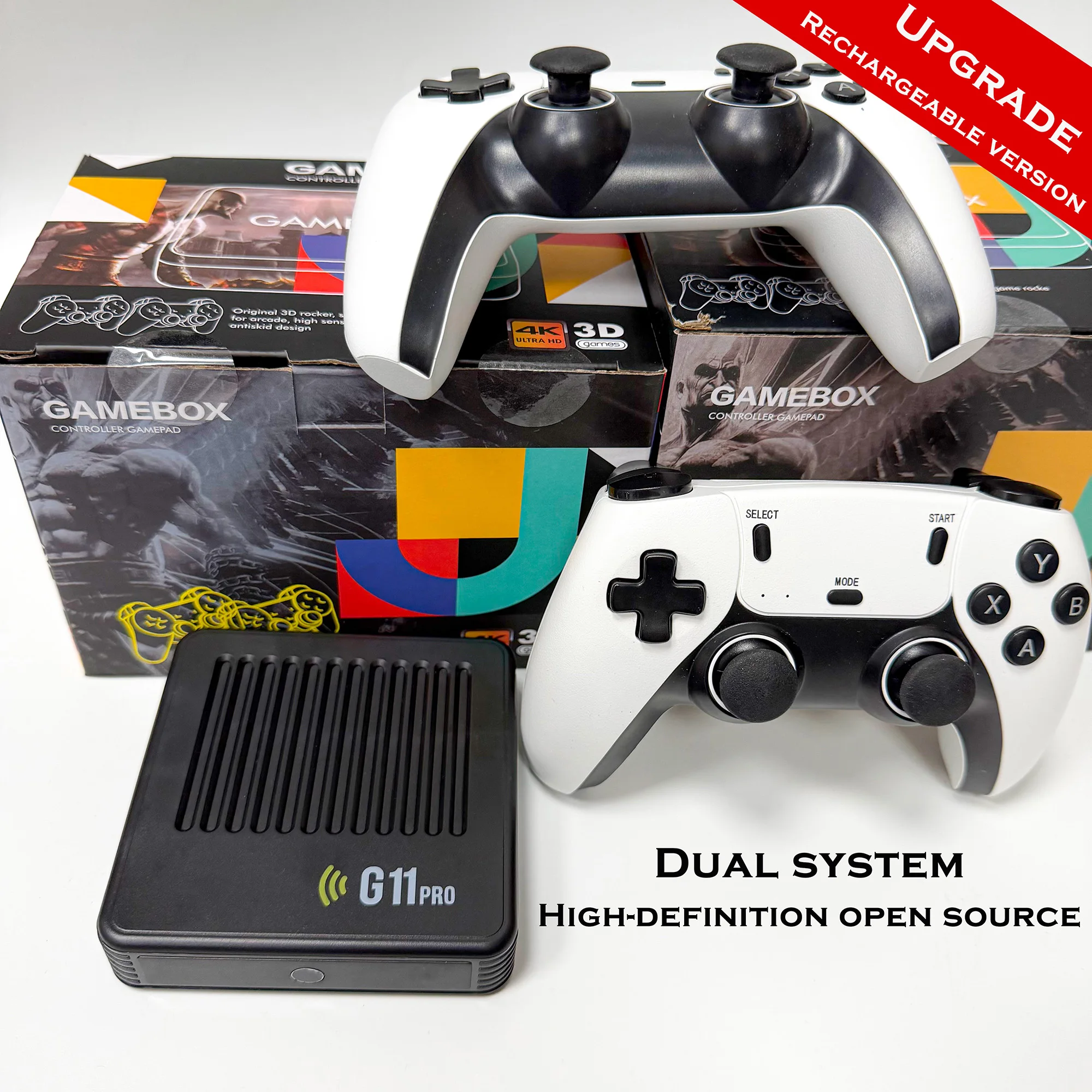 Фото Игровая приставка G11 Pro Game Box с двумя системами, 4K HD, ретро-консоль, беспроводной контроллер 2.4G, поддержка Plug and Play, поддержка нескольких устройств. №5
