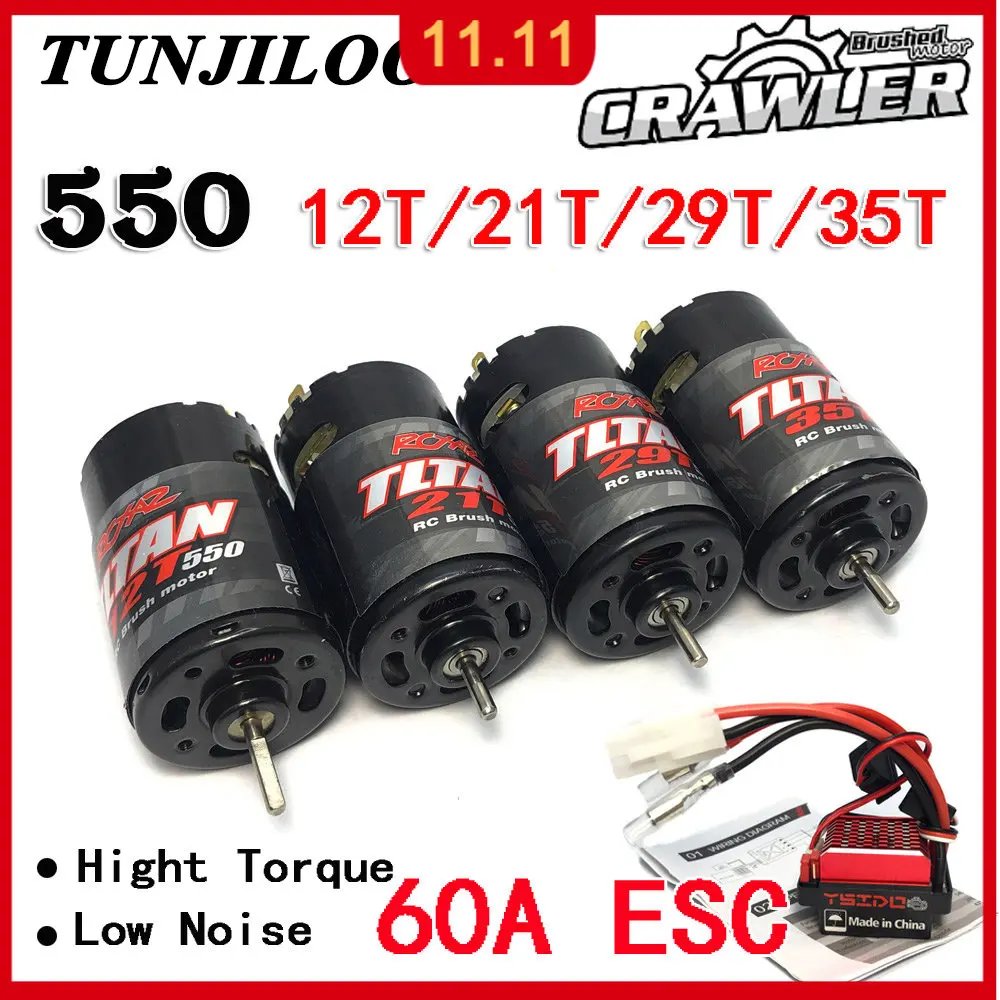 

RC Motor 550 35T Brushed Motor for 1/10 RC Off-Road Car TRAXXAS TRX4 TRX6 Axial SCX10 For 1/6 Jeep Willys 1941MB Military Truck