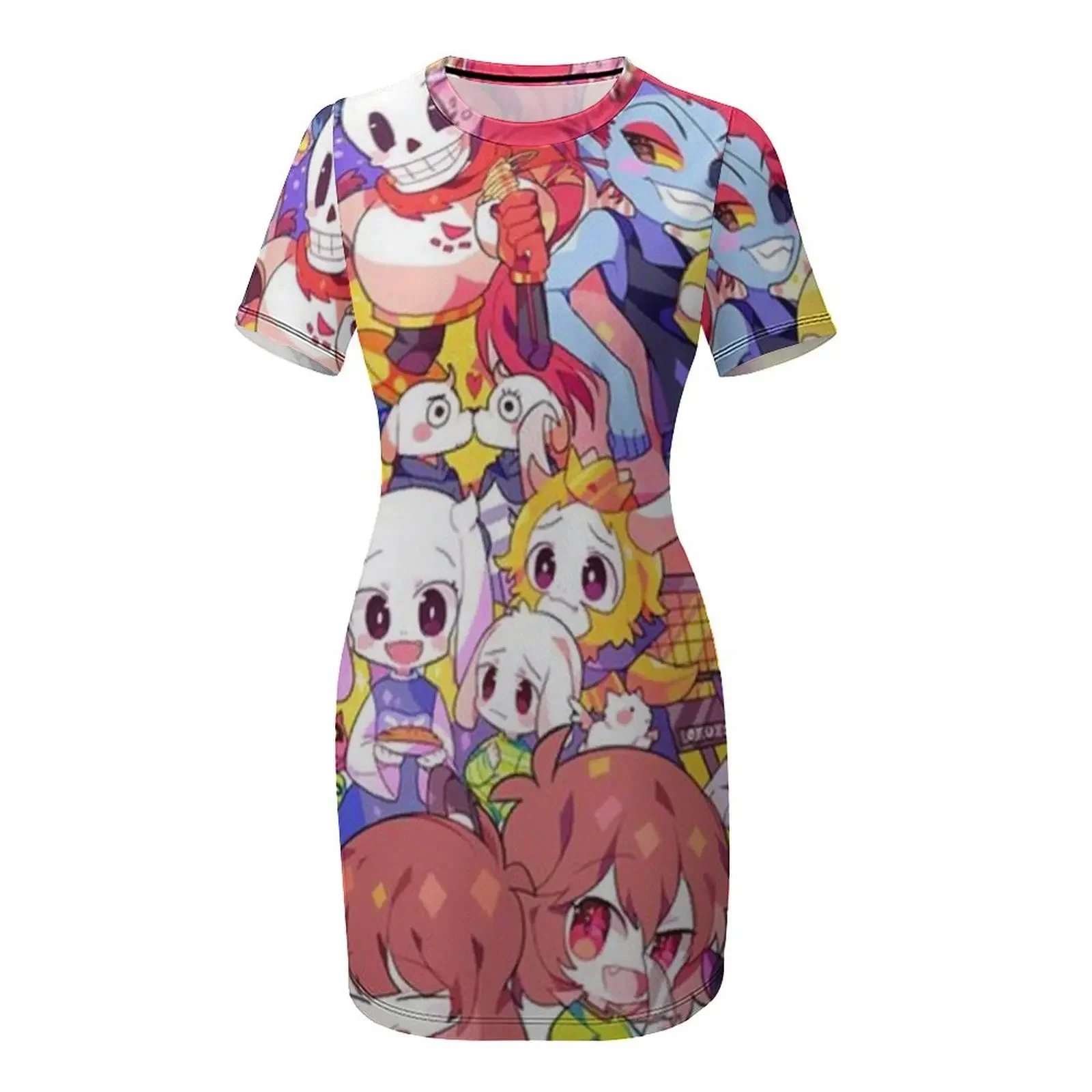 Undertale Heart Платье с короткими рукавами женский летний комбинезон Длинное платье