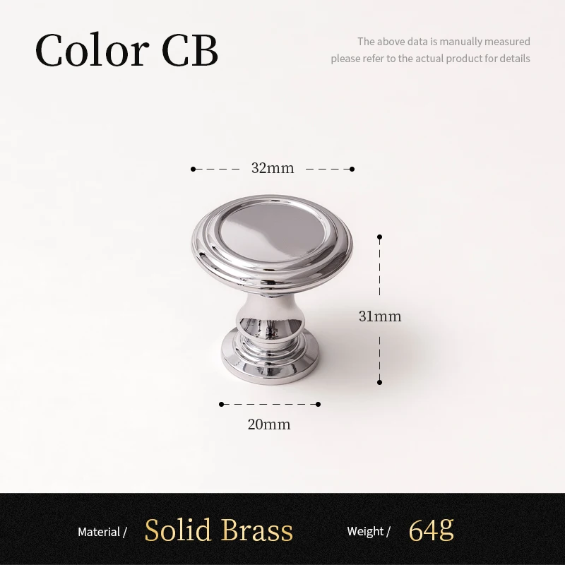 Сантая Ручки для шкафов латунные хромированные