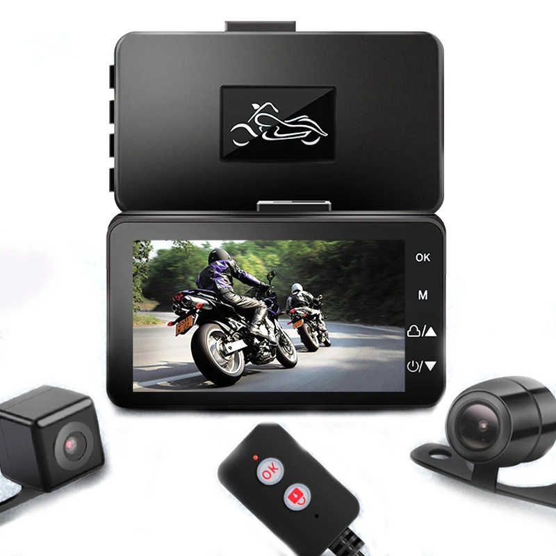 Cheap Waterproof Motorcycle Moto Dash Cam Dual Camera Lens Front And Rear Car Camera Recording Motobike Driving Recorder