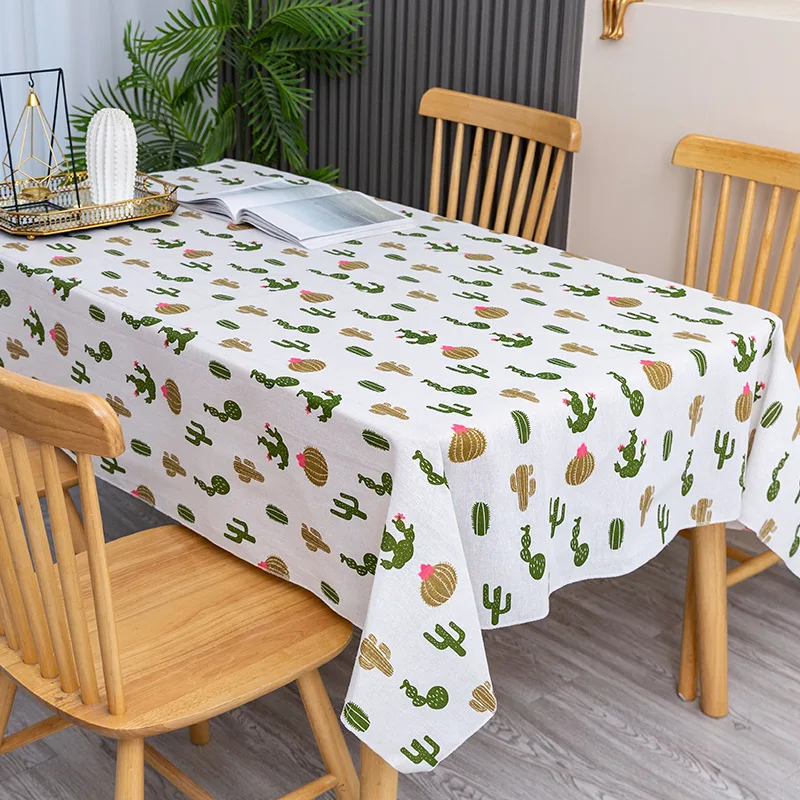 

Simple Cactus Printed Tablecloth Hotel Household Tablecloth Table Cover Rectangular Dustproof Wedding Decoration Nappe De Table