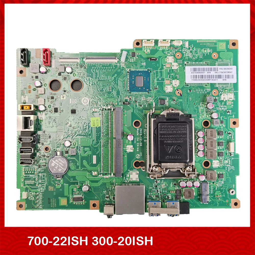 Original All-In-One Motherboard For Lenovo 700-22ISH 300-20ISH LA-C933P 00UW140 00UW243 Perfect Test Good Quality