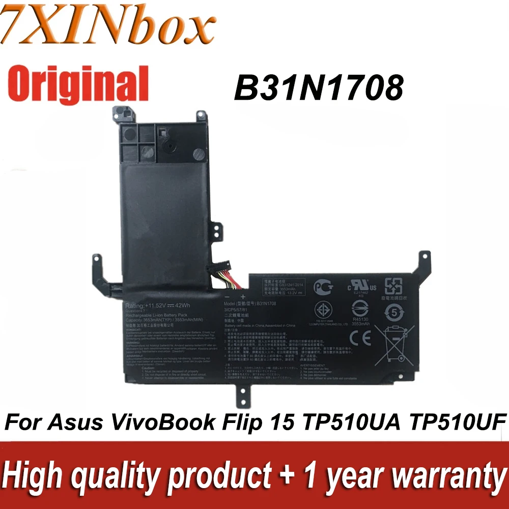 

New Laptop Battery B31N1708 11.52V 42Wh For Asus VivoBook Flip 15 TP510UA TP510UF TP510UQ TP510UA-1A TP510UQ-1A TP510UA-E8077T