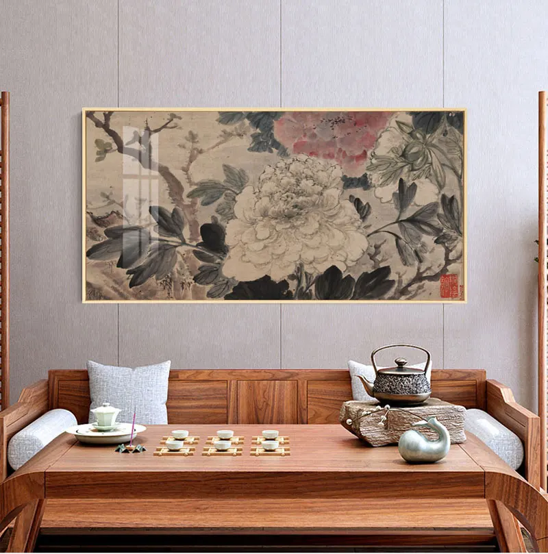 Китайская настенная живопись Цветок печать на холсте