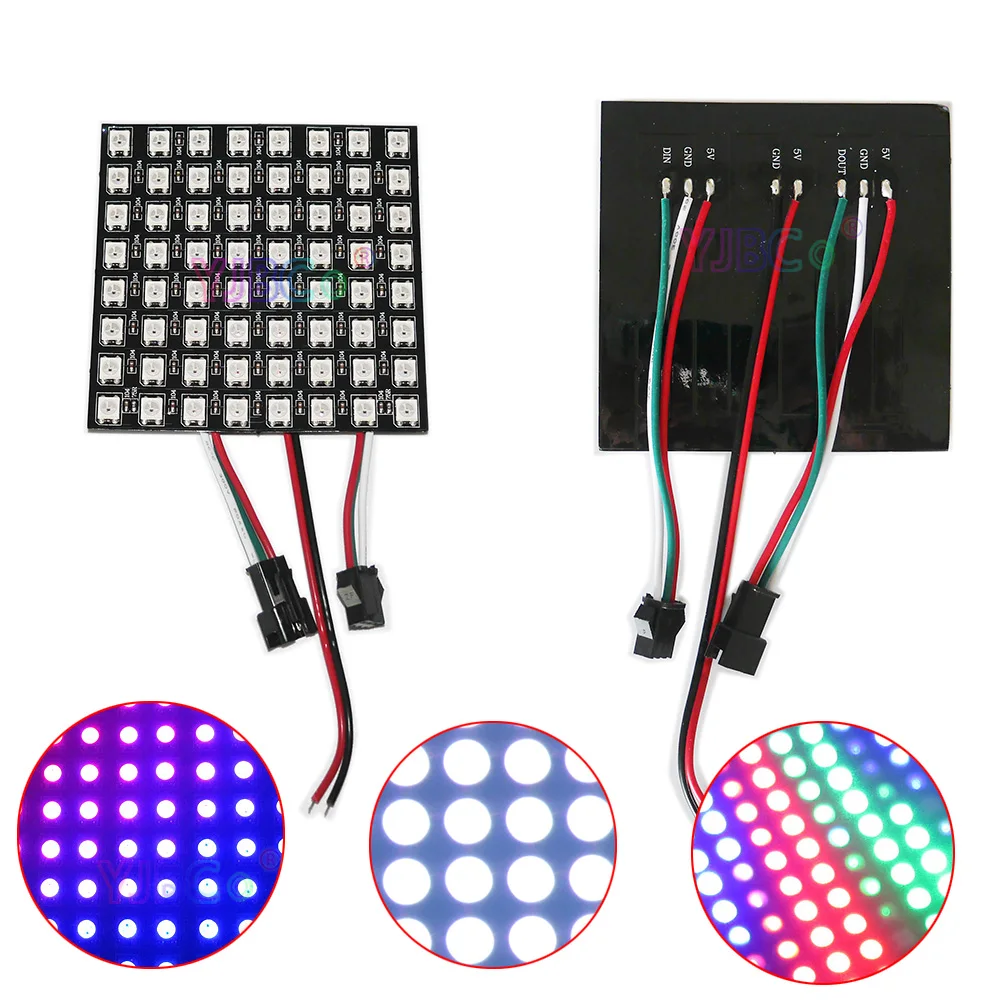 8x8/16x1 6/8x32 см WS2812b LED 64/256 пикселей матричный экран цифровой гибкий светодиодный