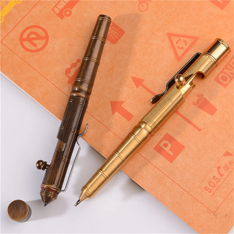 

Retro Pen Creative Retro Pure Copper Bamboo Section Signature Pen Office Stationery High Quality Gift Pen High Quality New