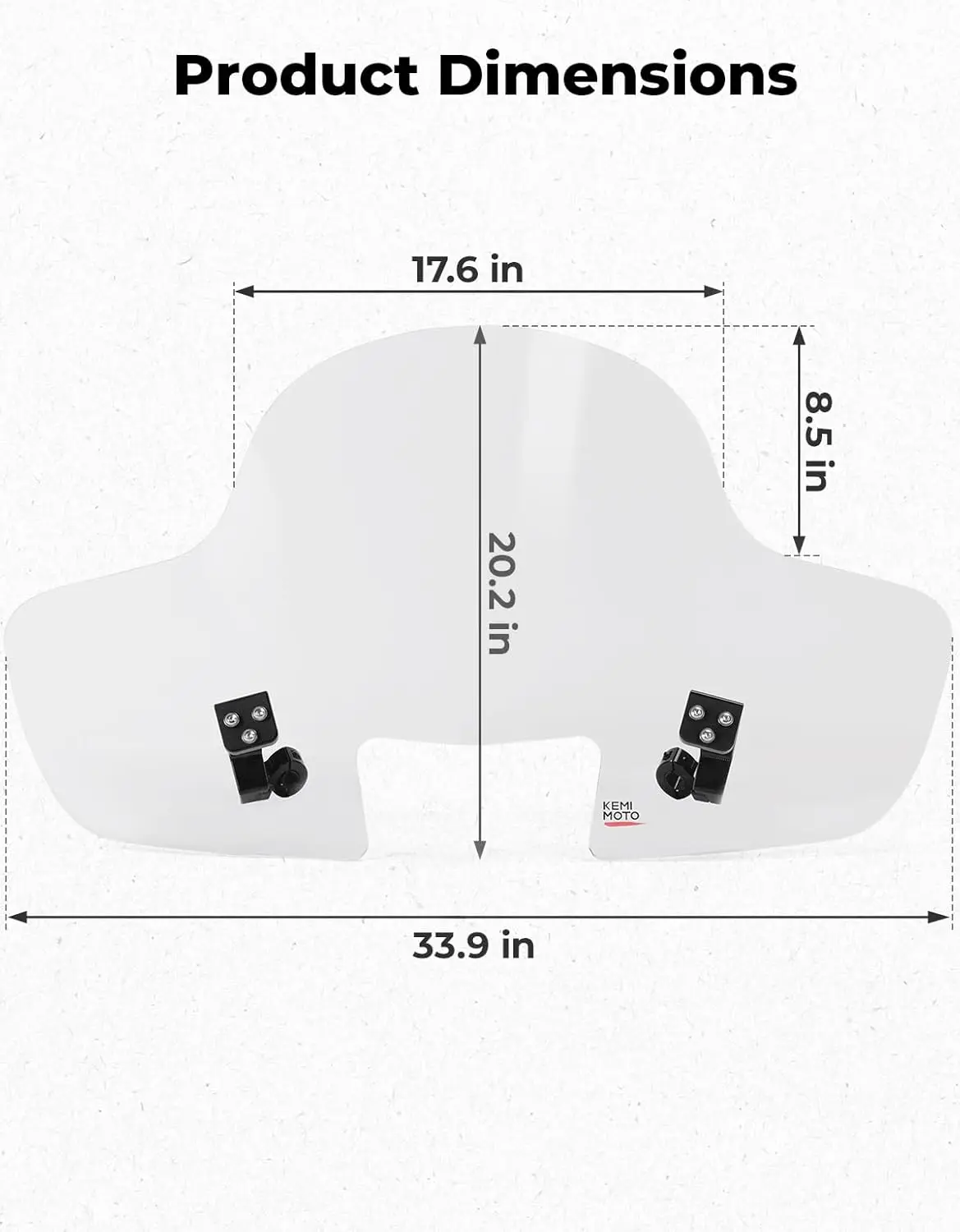 Переднее лобовое стекло KEMIMOTO ATV с алюминиевым кронштейном совместимое Polaris Sportsman