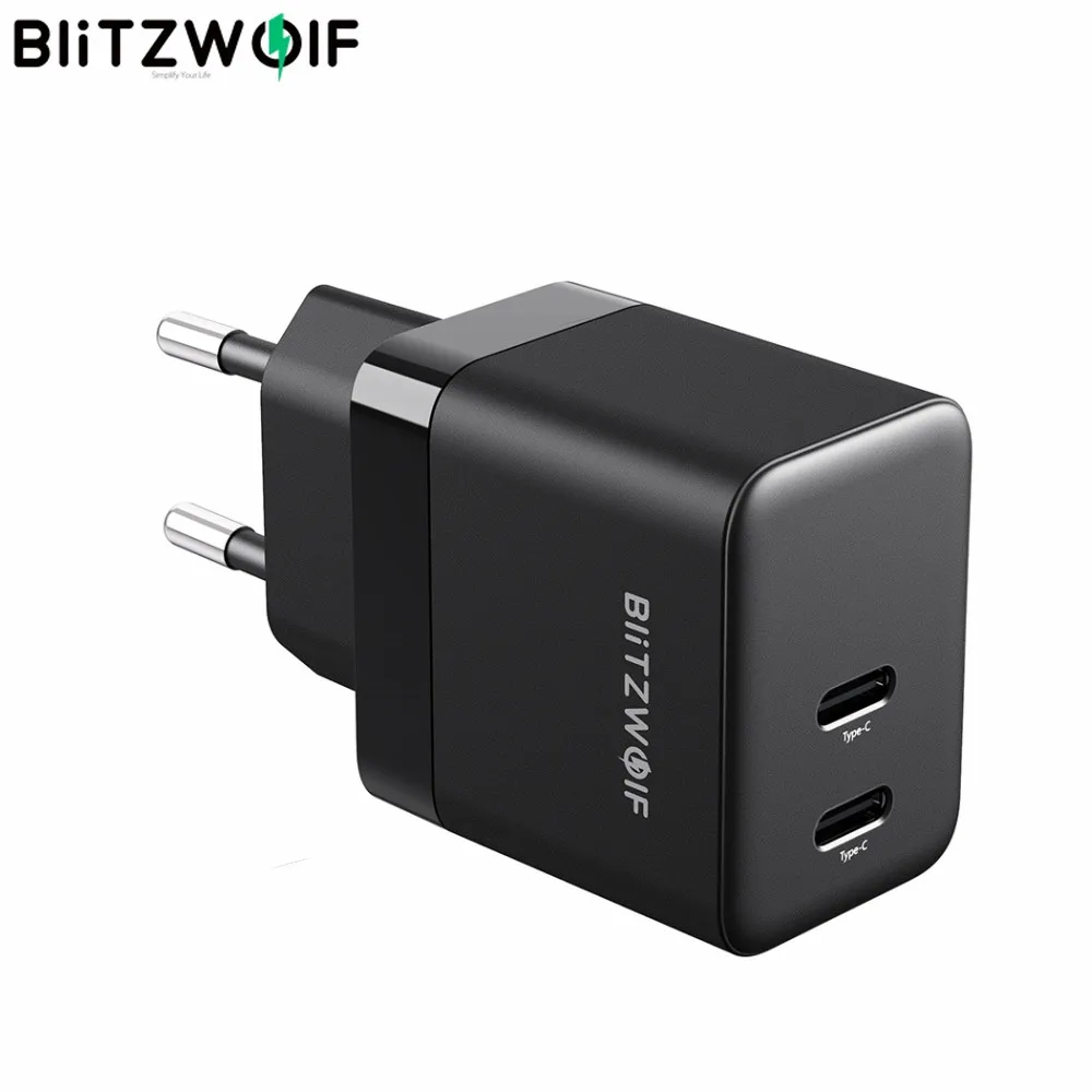 

BlitzWolf Mini PD 35W GaN Wall Charger Dual Type-C Ports QC3.0 Fast Charging EU Plug For iPhone for Samsung for MacBook Air 2021
