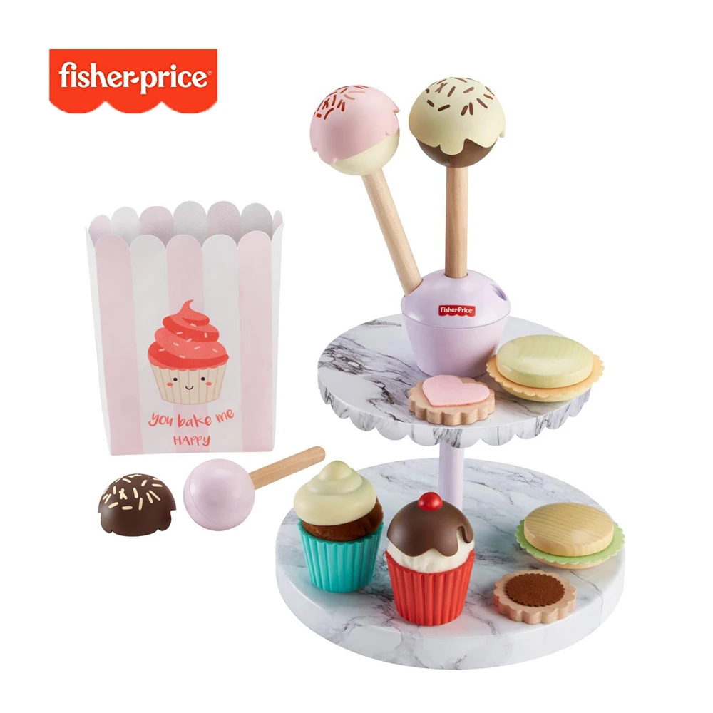 Fisher Price кухонные игрушки торт поп магазин 24 ролевые деревянные десерты выпечки