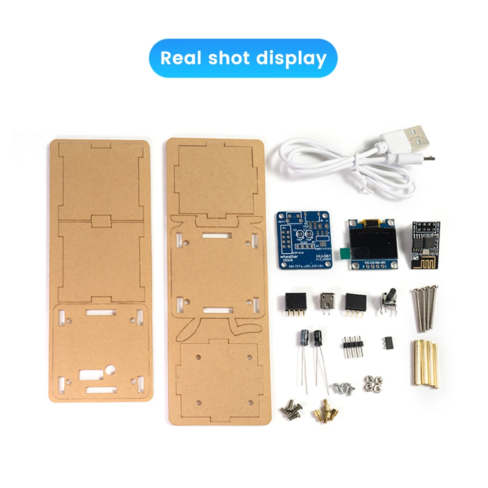 

1/2 шт. Esp8266 электронные часы DIY комплект с 0,96-дюймовым OLED-дисплеем 2,4G Wi-Fi сети ESP8266 мини-набор часов с прогнозом погоды