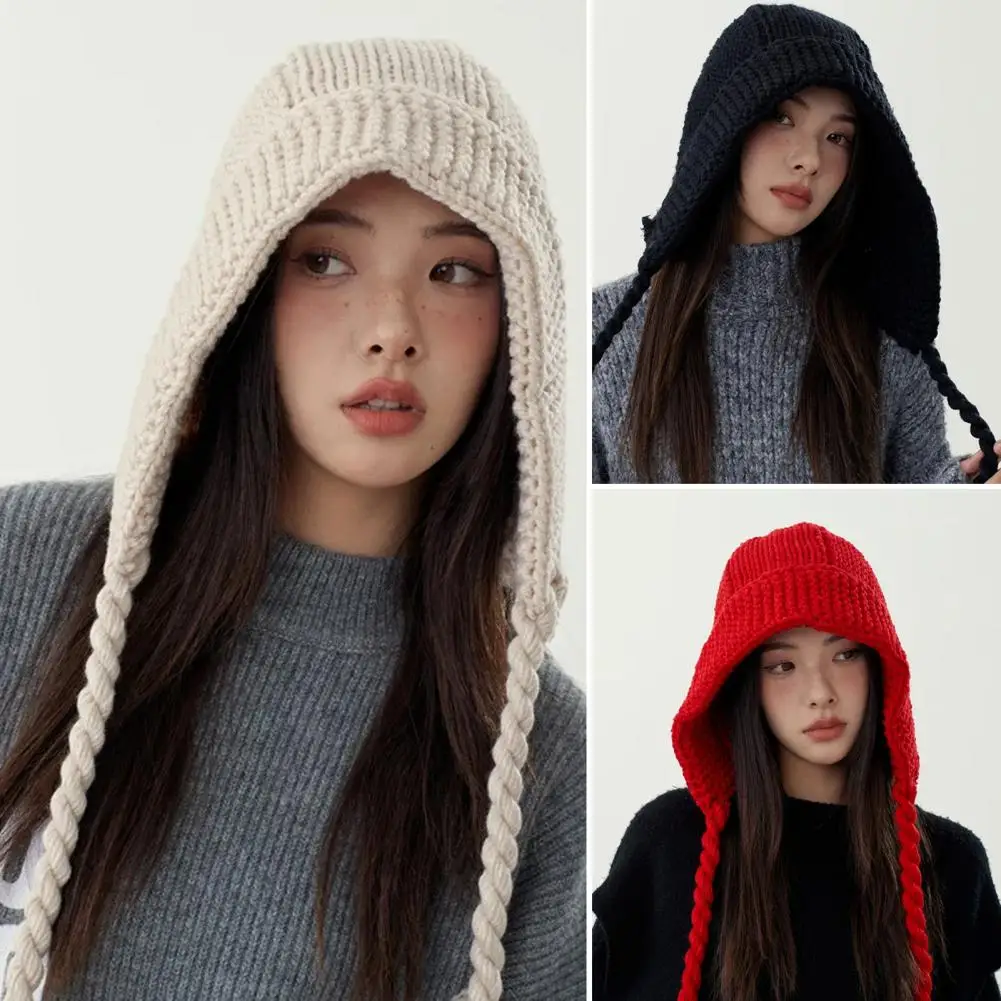 

Weather Headwear Ultra-thick Windproof Winter Warm Hat with Ear Protection for Women Fashionable Solid Color Ski Cap for Extreme