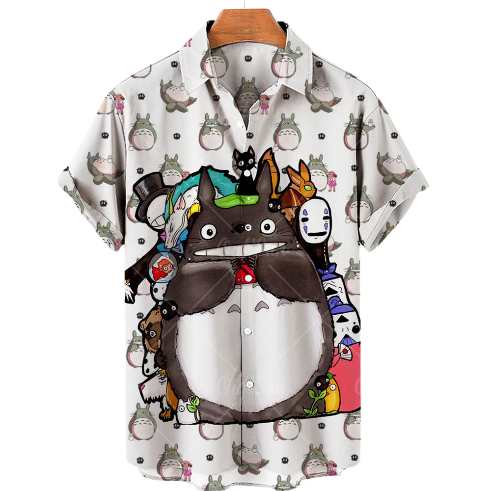 

2022 men's shirt short-sleeved printing casual top Hawaiian shirt men's top summer anime plus size shirt 5XL