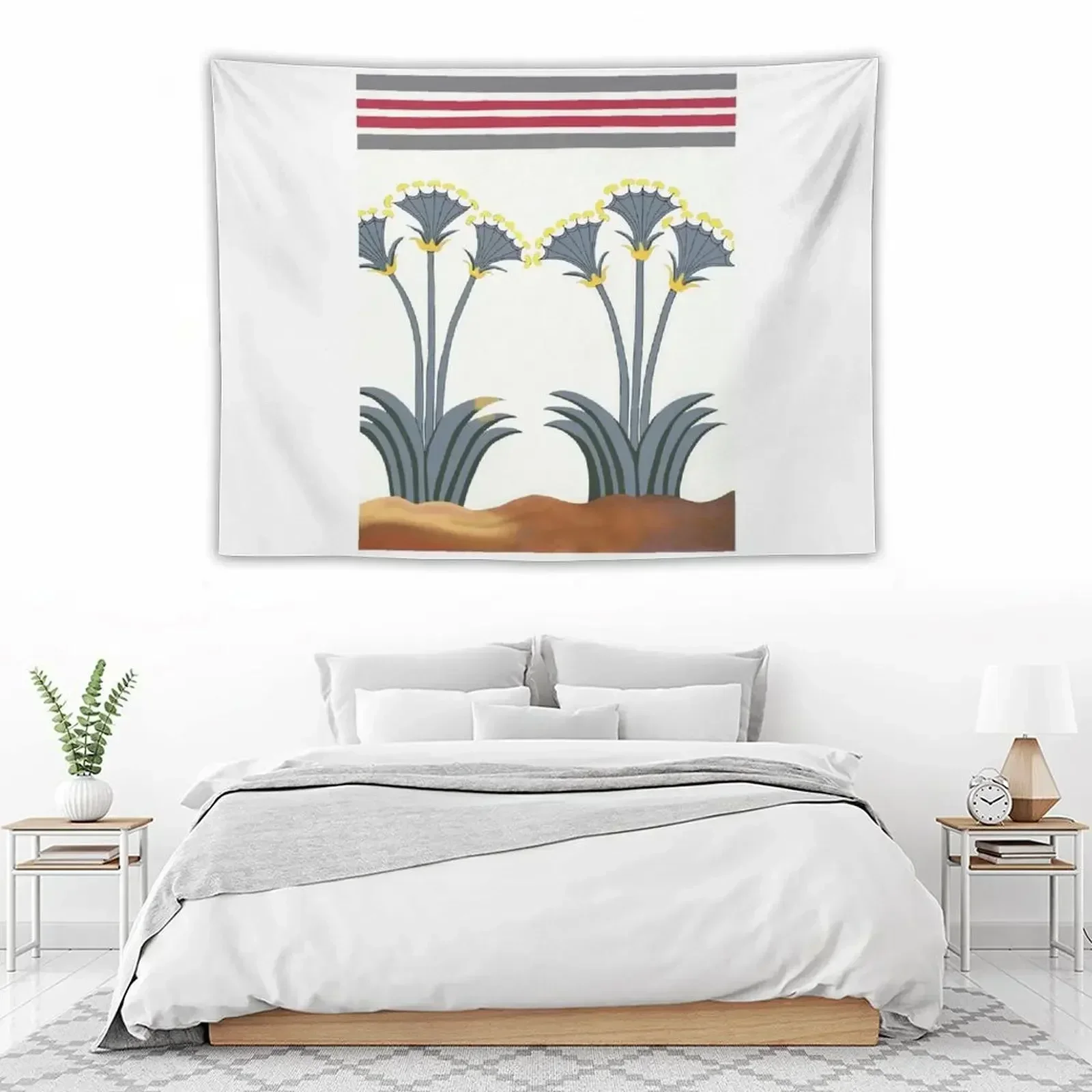 Миноанские морские нарцисс Лилии Восстановление фрески Гобелен Украшение