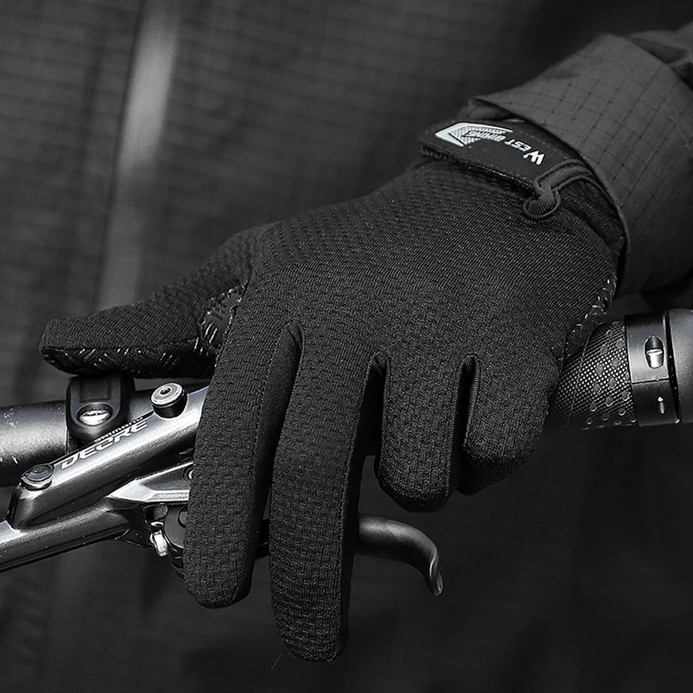 

WEST BIKING Full Finger Cycling Gloves Bike Shock Absorption Touch Screen Sports Gloves for Bicycle Motorcycle Outdoor Skiing