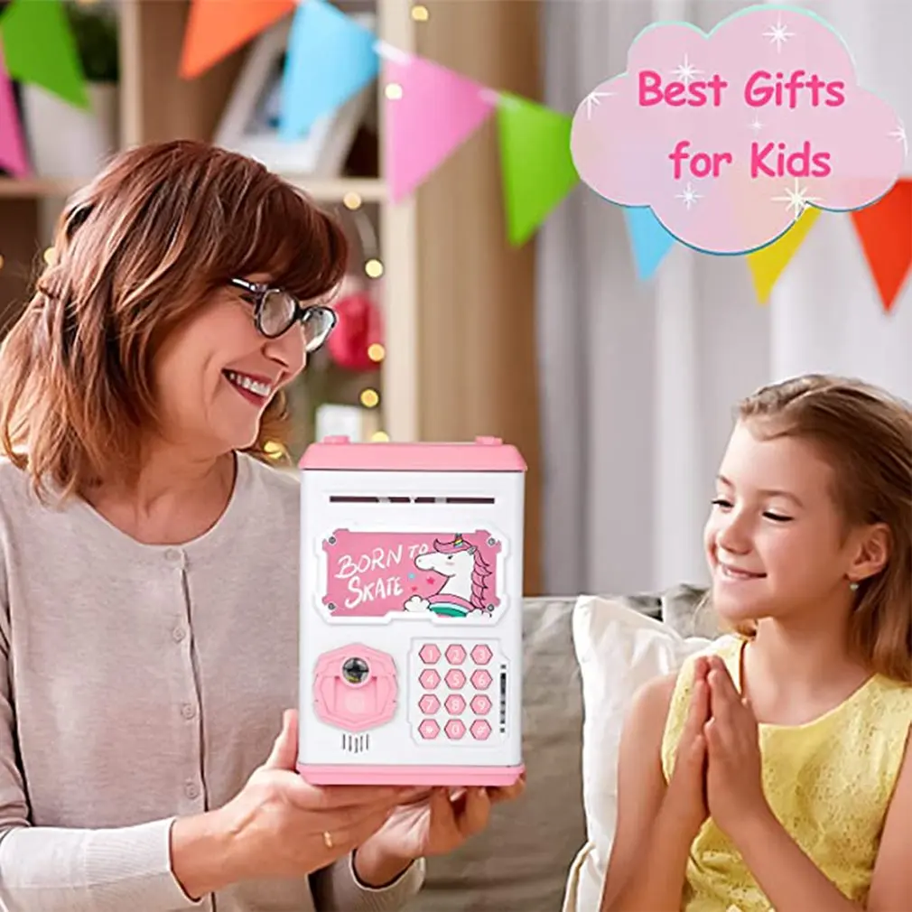 Копилка-единорог для детей, мальчиков и девочек, с функцией распознавания лица и отпечатка пальца.