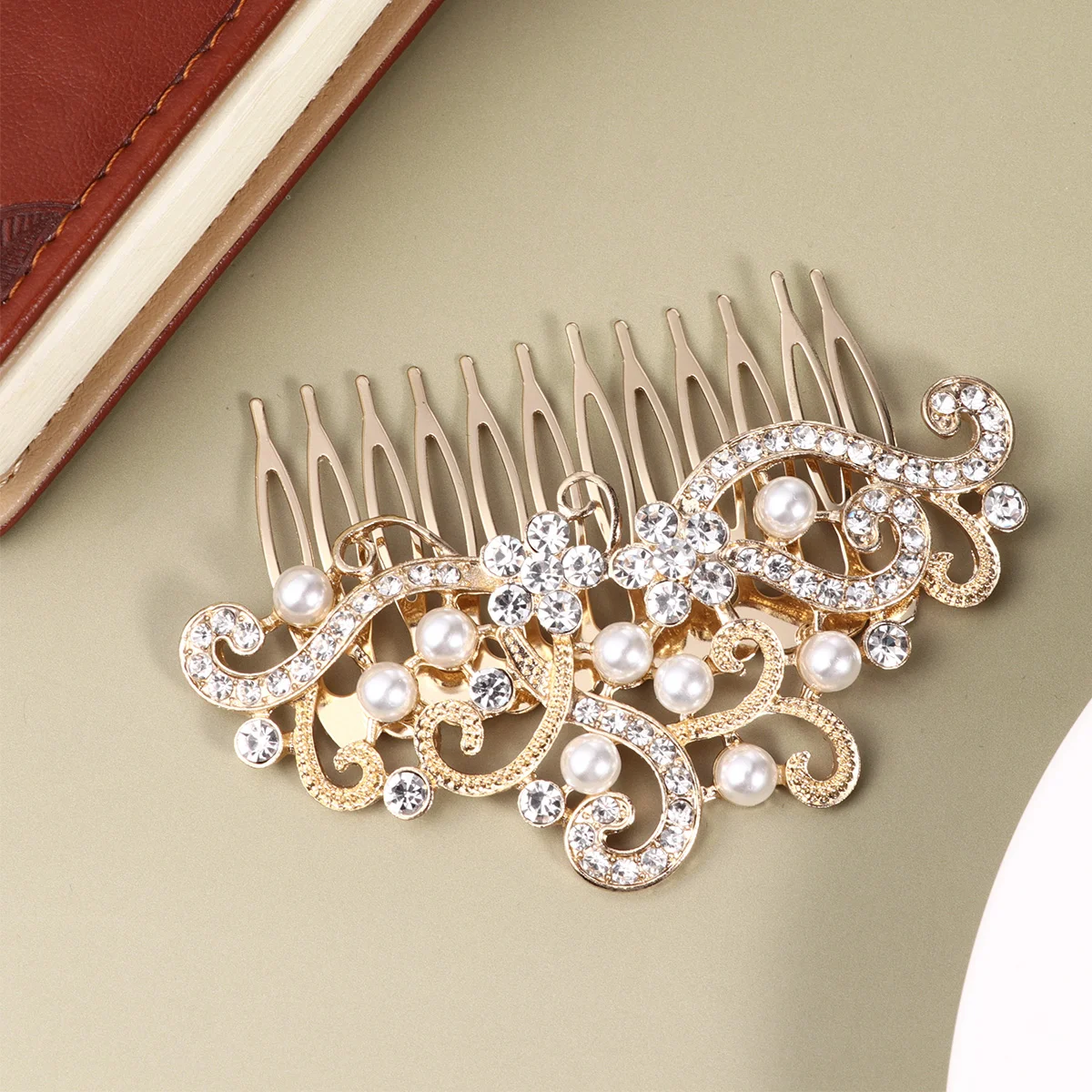 

Pearl Side Headpiece Combs Women Crystal Bridal Hair Pieces Hair Gifts Veil Vintage Bridal Hair Side Comb French Side Comb Small