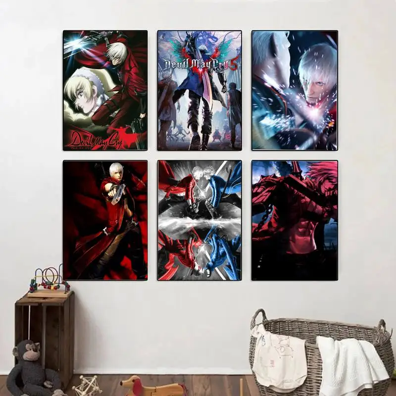 Gaming Poster Devil May Cry Dante Poster Decorative Painting Canvas Wall  Art Living Room Posters Bedroom Painting 12x18inch(30x45cm)
