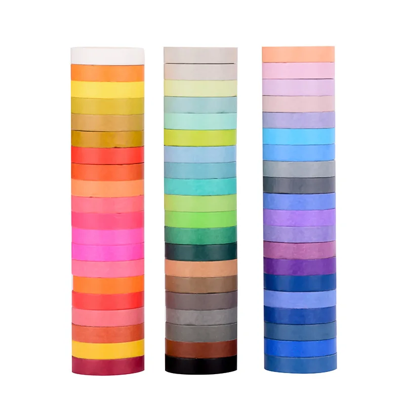 

8mm60 Color Basic Solid Color Rainbow Tape EBAY AMAZON Foreign Trade Supply and Paper Tape Box Set Office Supplies Stationery