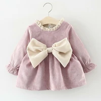 princess newborn kids baby girl bowknot party pageant clothes big warm party wedding winter dress long sleeve thick tutu
