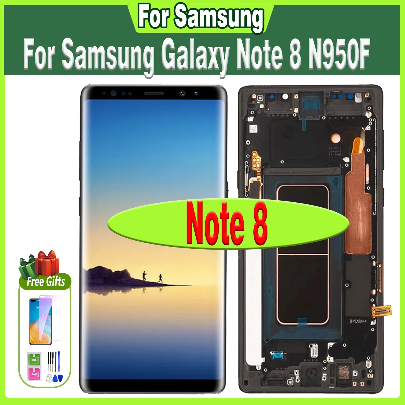 

Оригинальный ЖК-дисплей для SAMSUNG Galaxy Note 8, ЖК-дисплей N950 N950F N950U для Samsung Note8 N9500 N950N, дисплей с сенсорным экраном и дигитайзером