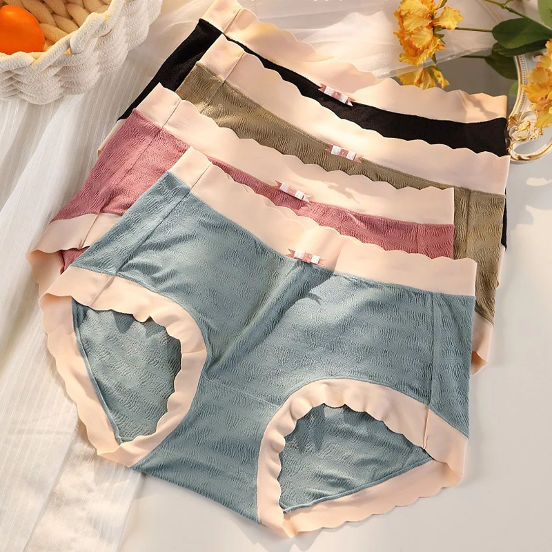 

Women's Plus Size Cotton Underwear Soft Lingerie Panties for Woman Female Large Briefs Panty Sexy Transparent Underpant