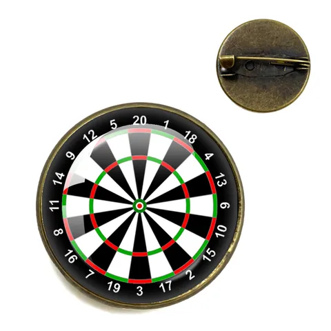Брошь-подвеска в виде дартса, стеклянный кабошон, цифровая брошь в форме мишени, ювелирные изделия для друзей, подарочная булавка для друзей, подарки