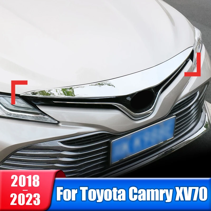 

Car Front Engine Trim Top Grille Hood Lid Cover Sticker For Toyota Camry 70 XV70 2018 2019 2020 2021 2022 2023 Accessories