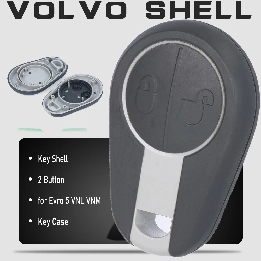 

KEYECU 2-кнопочный чехол для смарт-ключателя автомобиля, замена чехла для Volvo Evro 5 VNL VNM FM FH VN FL Euro 5 Truck