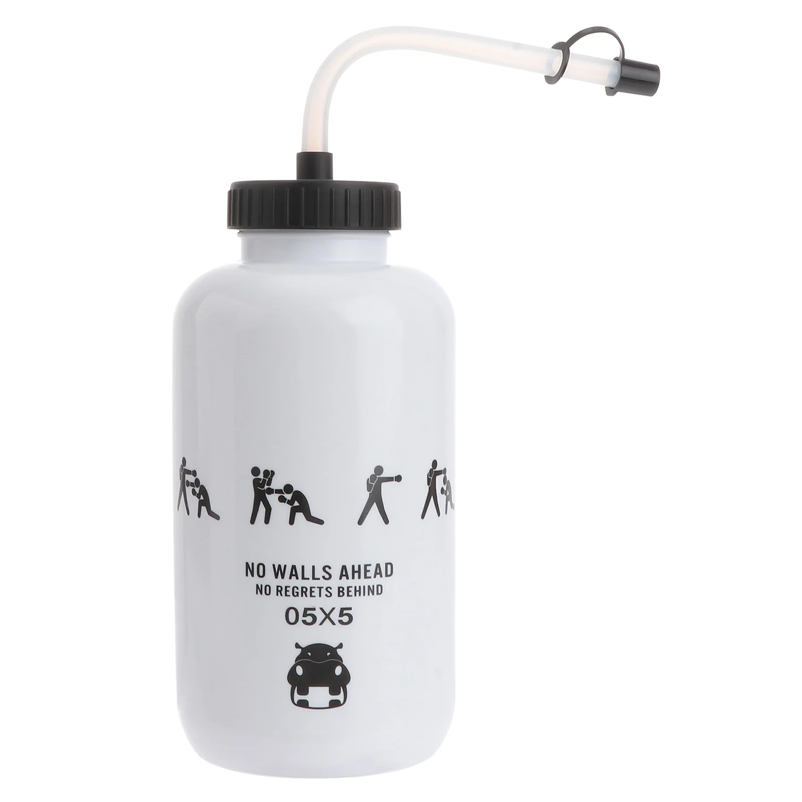 With Long Straw Plastic Goalie Boxing Water Bottle 1 Liter F