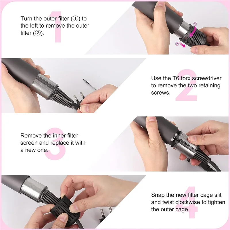 Замена фильтра для фена моделей Dyson Supersonic HD01 HD03 HD08 запасные части внешнего с