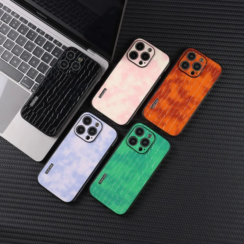 

Iphone14 Luxury Crocodile leather Phone Case FOR IPhone 14 13 11 12 Pro 8 Plus X Pro MAX XR XS MINI Hard Silica Stripes Covers