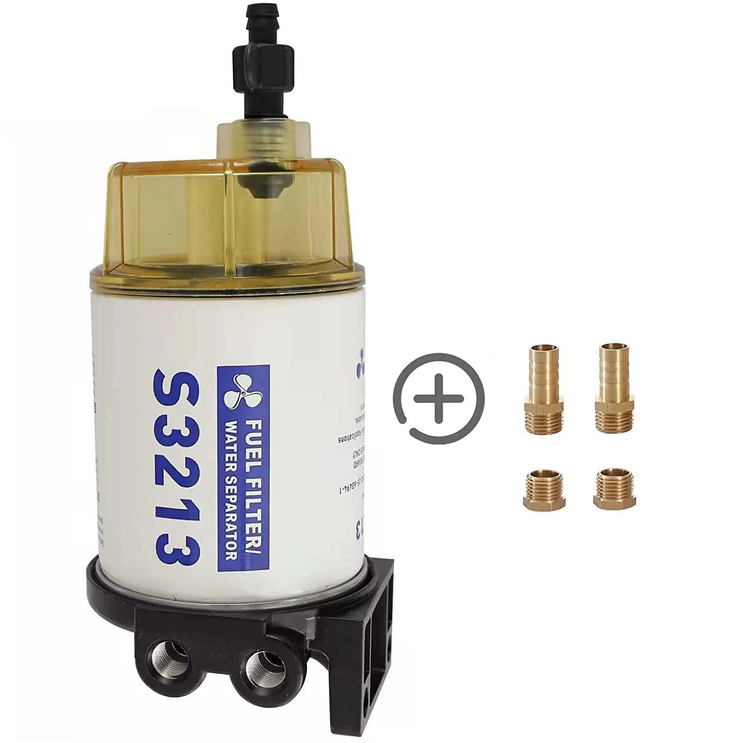 

S3213 Fuel Filter Marine Fuel Water Separator Assembly With Clear Bowl fit for Racor Marine Engine Boat 10 Micron OEM 35604941