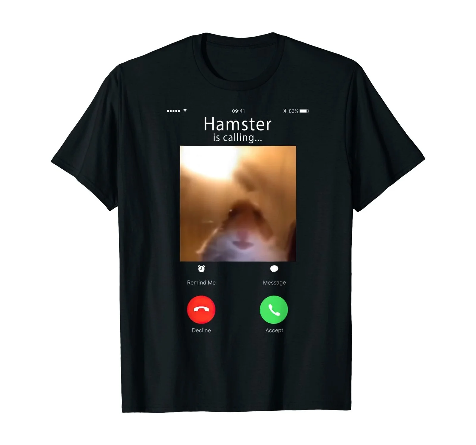 

Hamter Calling Dank Meme Hamster Staring Front Camera Gift T Shirt Black S 5Xl