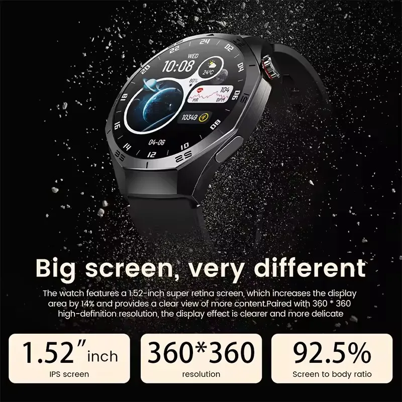 Фото GUHUAVMI Series 5 Pro GPS Смарт-часы Мужчины 360*360 AMOLED Экран Сердечный ритм Bluetooth Вызов IP68 Водонепроницаемые мужские умные часы 2026Новинка №3