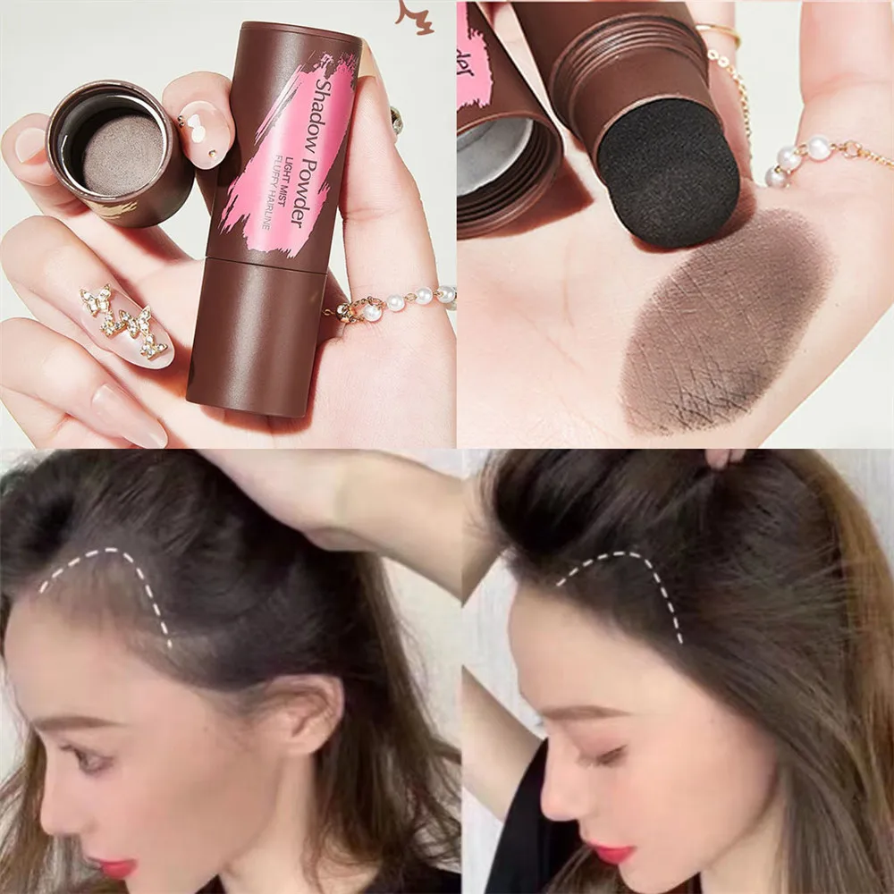 

2 Colors Hair Shadow Stick Natural Instantly Cover Hairline Contour Powder Unisex Hair Root Edge Shadow Eyebrow Filling Powder