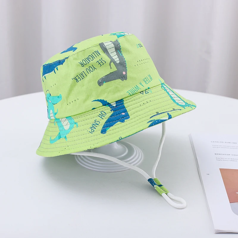 Шляпа Детская летняя ветрозащитная с принтом в виде динозавра - купить по