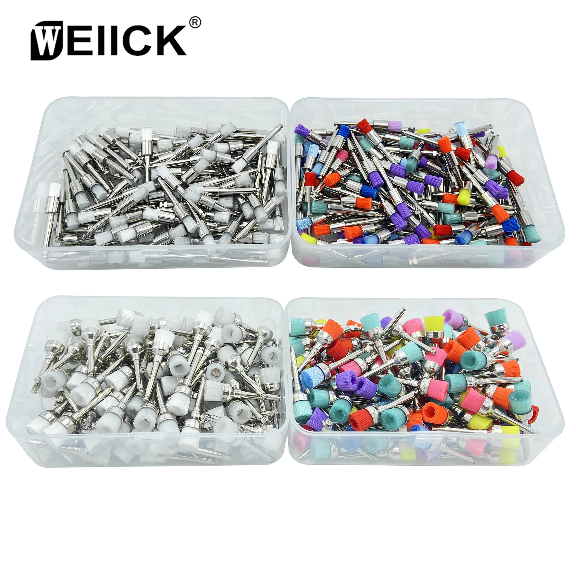 

WellCK 200pcs Dental Prophy Brushes Polishing Polisher Disposable Latch type Mixed color Used for stain removal and polish