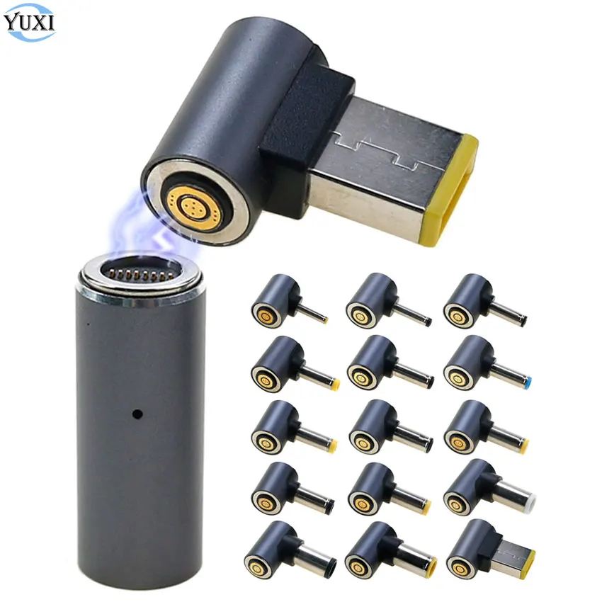 

YuXi 5.5*2.1mm 100W Magnetic Plug Connector Fast Charging DC 7.4*5.0 4.5*3.0 5.5*2.5mm Laptop Power Supply Adapter Converter