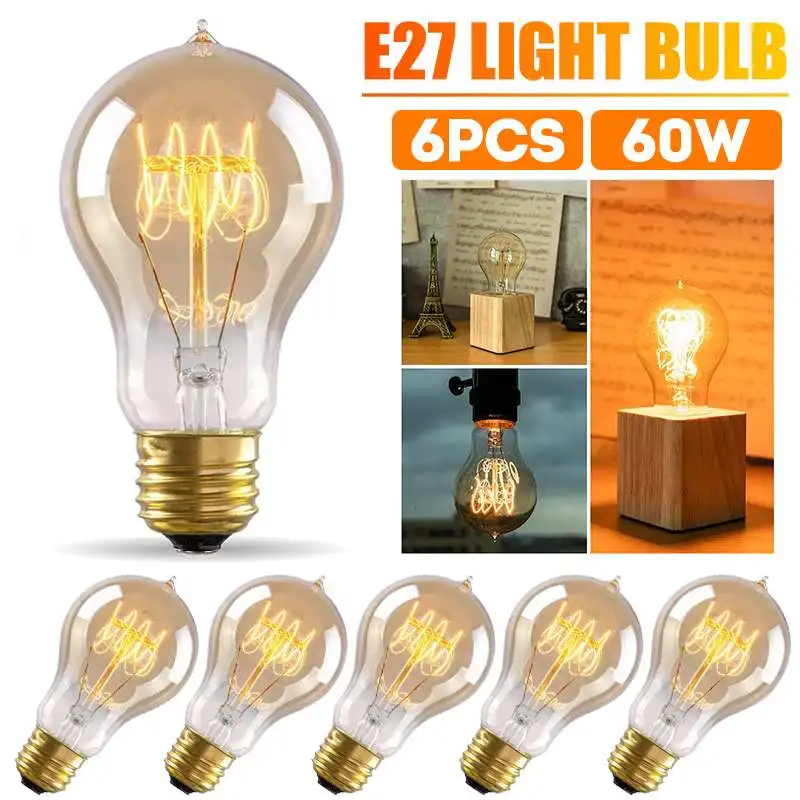 

Retro Edison Light Bulb E27 110V 60W ST64 G80 G95 T10 T45 T185 A19 A60 Filament Incandescent Ampoule Bulbs Vintage Edison Lamp