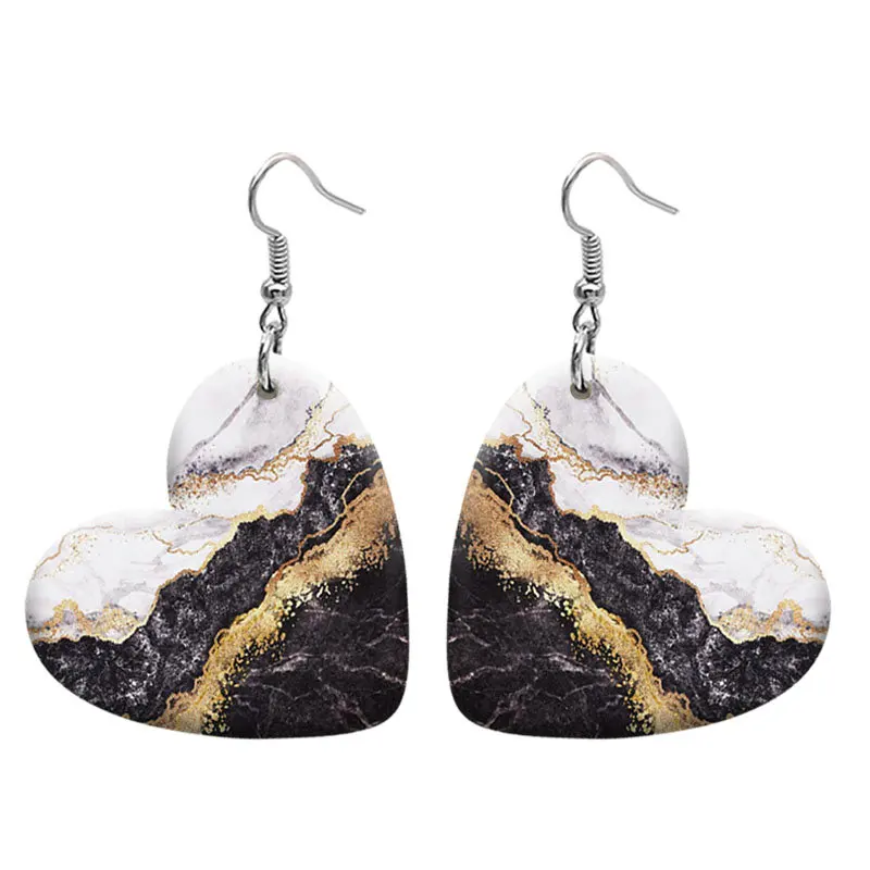 

Ocean Landscape DIY Heart Resin Hook Earrings For Women Jewelry Y2K Piercing Ear Drop Dangle Accessories Gift For Girls