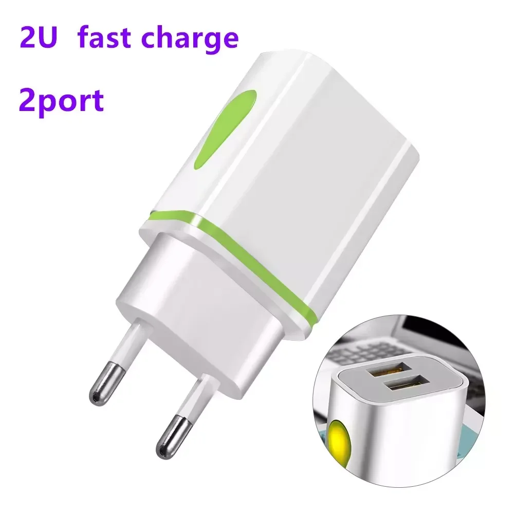 

NEW2023 Charge Fast charger 18w USB Adapter 2ports Charging EU/US Mobile Chargers 11 accessories
