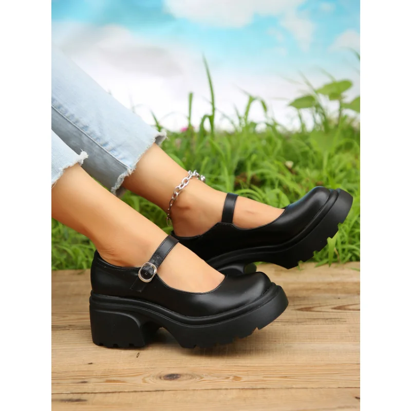 

Fashion Platform Pumps for Women Super High Heels Buckle Strap Mary Jane Shoes Woman Goth Thick Heeled Party Shoes Ladies