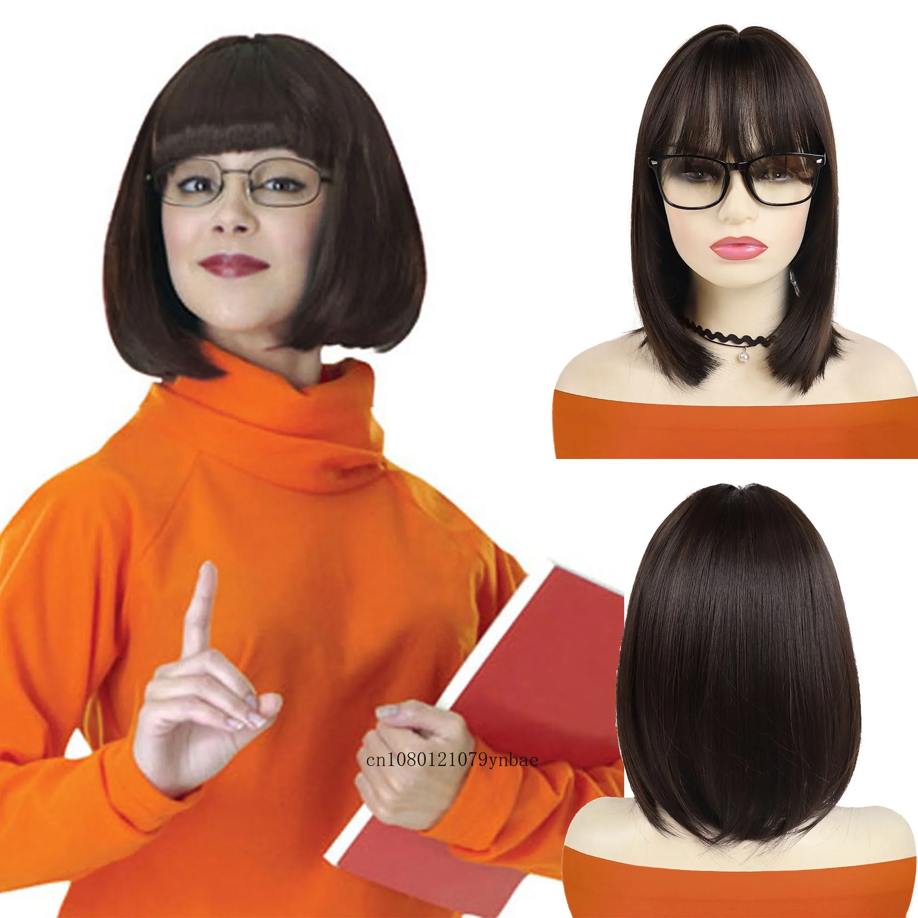 Женский костюм на Хэллоуин парики синтетический короткий коричневый парик Боб и