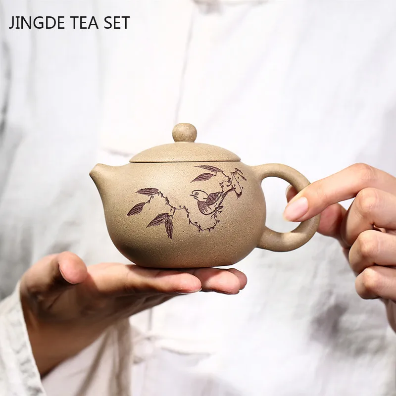 

Chinese Yixing Purple Clay Tea Pot Household Filter Beauty Teapot Raw Ore Section Mud Xishi Kettle Customized Tea Maker 200ml