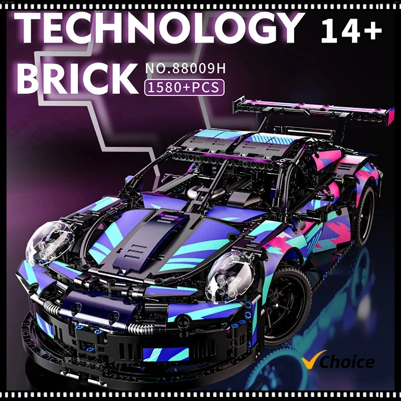 1580 шт. Детский конструктор Супер гоночный автомобиль