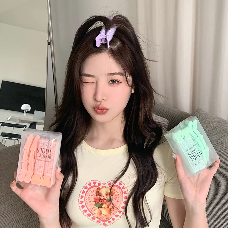 

4pcs/set Korean Fluffy Hairpins Bangs Fixed Clips Curling Hairpin Hair Root Volumizing Clips Hairdressing Hair Style Accessories